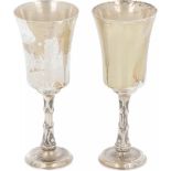 (2) kiddush cups silver.