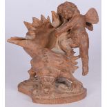 A terracotta sculpture of psyche with a large shell, Italy,