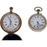 Lot (2) Pocket Watches - Silver