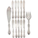 (12) piece set of silver-plated fish cutlery.