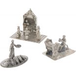 (3) piece lot miniatures silver.