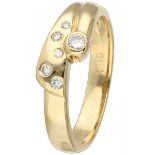 Yellow gold ring set with approx. 0.08 ct. diamond - 14 ct.
