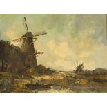 Dutch School, 20th C. A Windmill in a landscape; A farmhouse in a polder landscape. (2x)