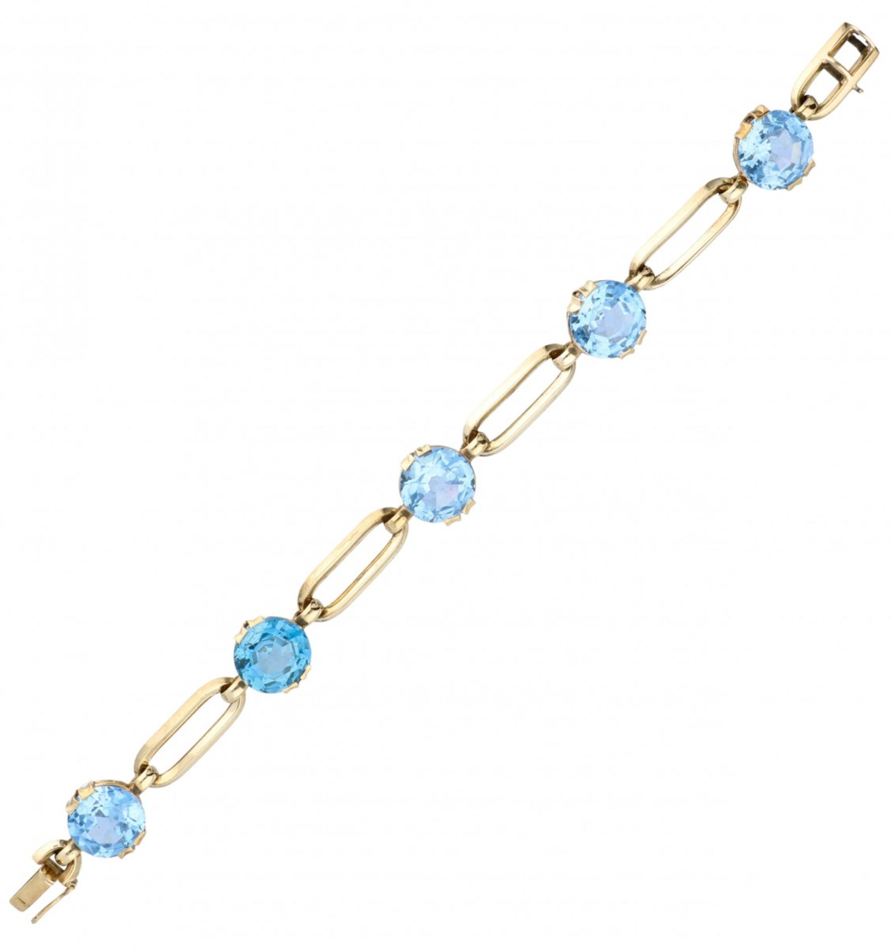 Yellow gold vintage bracelet set with approx. 35.95 ct. synthetic spinel - 14 ct. - Image 2 of 3