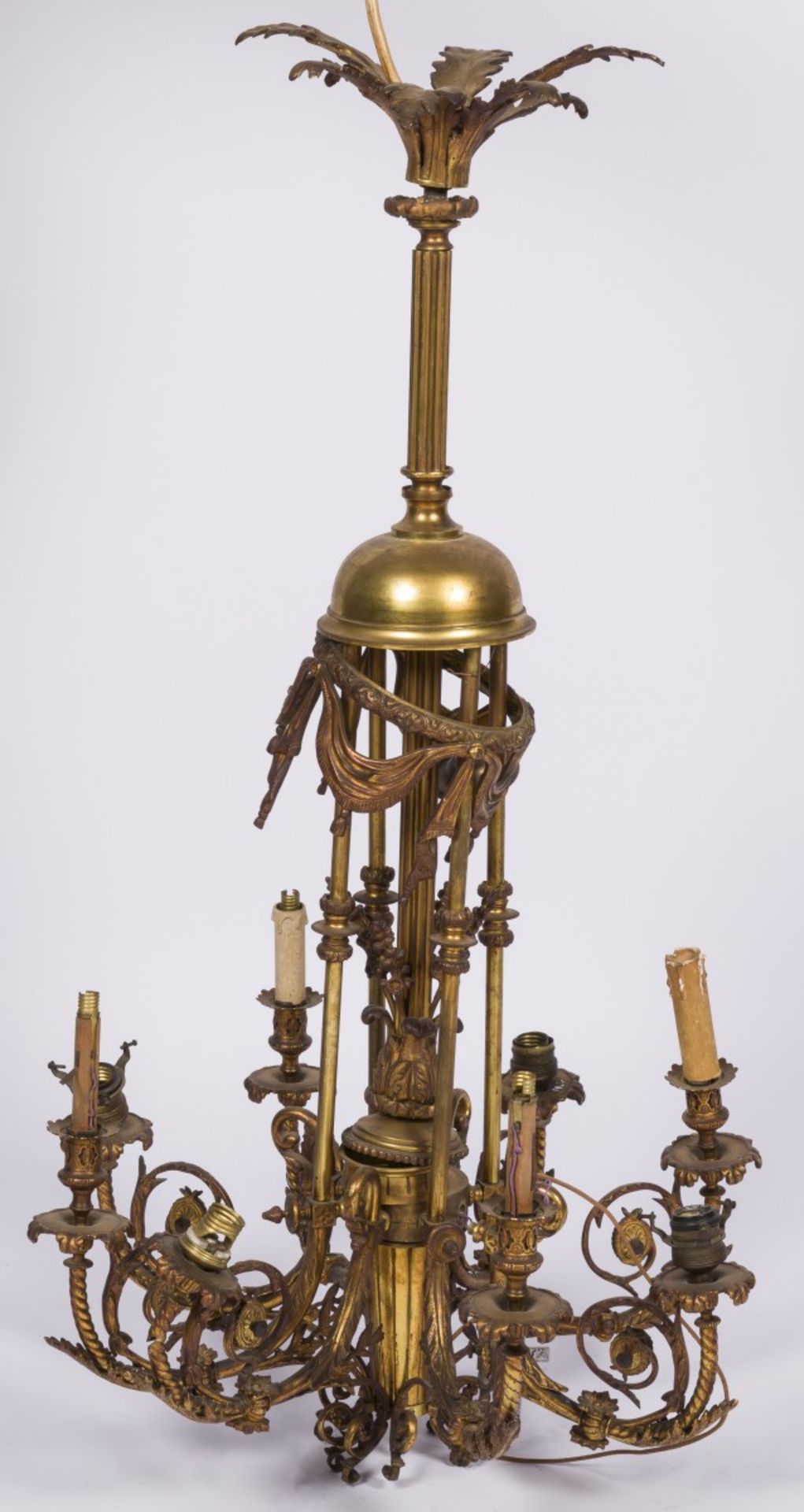 A bronze neo-Louis XVI pendant chandelier, France, 1st half 20th century.