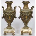 A lot with (2) baluster-shaped chimney vases, France, ca. 1900.