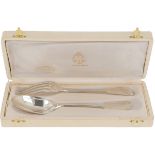 (2) piece cutlery set Christofle silver.