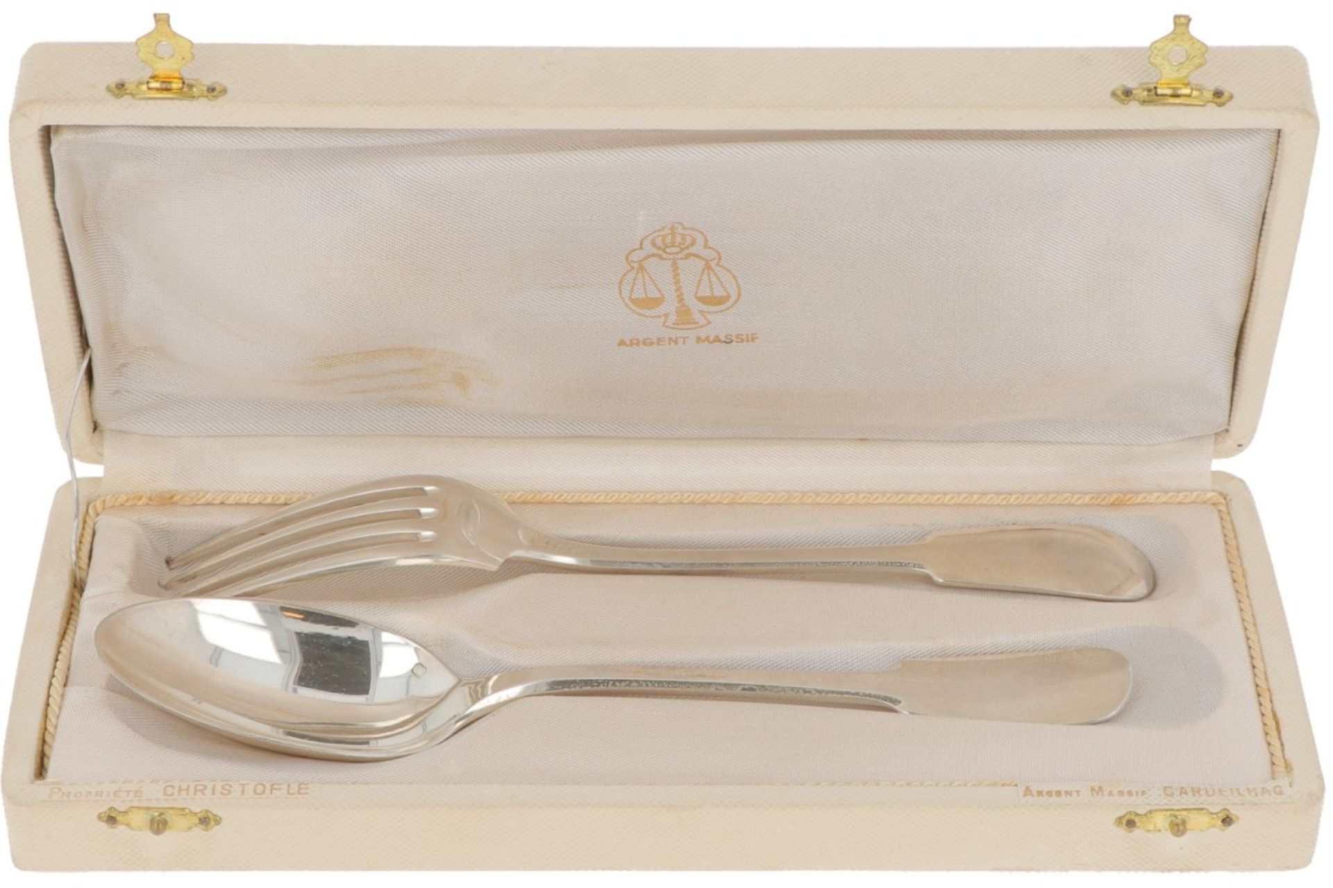 (2) piece cutlery set Christofle silver.