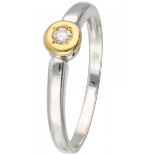 White gold solitaire ring set with approx. 0.05 ct. diamond - 18 ct.