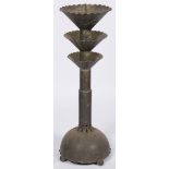 An Amsterdam-School style copper easter candleholder, Dutch, 2nd quarter 20th century.