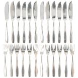 (24) piece set of silver-plated fish cutlery.