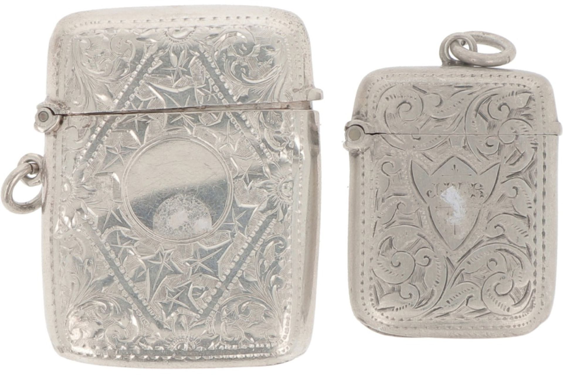 (2) piece lot of Vesta case / Tinder boxes silver.