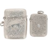 (2) piece lot of Vesta case / Tinder boxes silver.