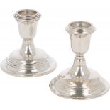 (2) piece lot silver candlesticks.