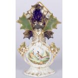 A porcelain so-called "Vieux de Paris" vase with decor of pheasants, France. ca. 1880.