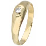 Yellow gold solitaire ring set with approx. 0.06 ct. diamond - 14 ct.