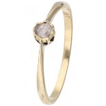 Yellow gold solitaire ring set with a rose cut diamond - BLA 10 ct.