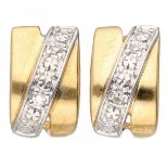 Bicolor gold earrings set with diamond - 18 ct.