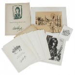 A small collection of engravings, reproductions and one original by Charles Eyck.