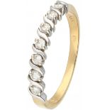 Yellow gold ring set with approx. 0.21 ct. diamond - 18 ct.