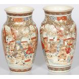 A set of (2) earthenware Satsuma vases, Japan, 1st half of the 20th century.