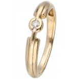 Yellow gold solitaire ring set with approx. 0.03 ct. diamond - 14 ct.