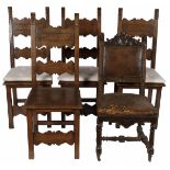 A lot with (3) various Renaissance-style chairs, Dutch, ca. 1900 and later.