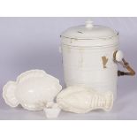 A (4) piece lot comprised of white ceramics, Dutch, early 20th century.