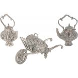 (3) piece lot miniatures silver.