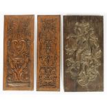 A lot with (3) carved panels, 19th century.