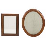 A lot comprised of (2) various mahogany veneered Biedermeier-style mirror frames, Dutch, 20th centur