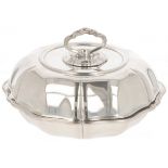 A lidded tureen "A Double Usage" silver-plated.