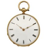 Pocket watch gold, cylinder escapement - Ladies pocket watch - Manual winding - Ca. 1858.