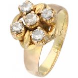 Yellow gold ring set with approx. 0.52 ct. diamond - 14 ct.