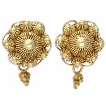 Yellow gold Zeeland knot earrings - 14 ct.