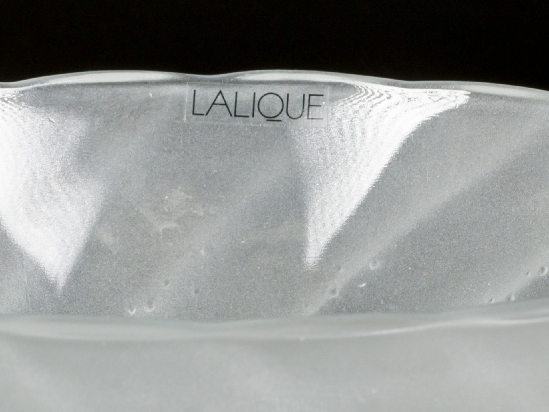 A Lalique frosted/satin glass tazza, marked: Lalique, France, 20th century. - Image 3 of 3