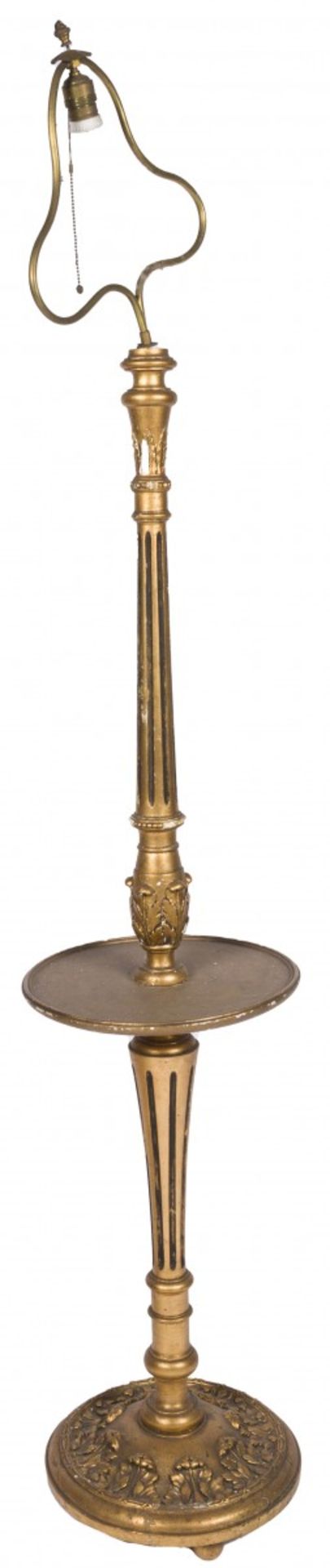 A carved wooden floorlamp, 20th century.
