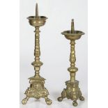 A lot comprised of (2) copper pricket candlesticks, 19th century.