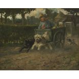 Follower of Henriëtte Ronner Knip (1821 - 1909), The dog cart