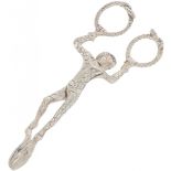 Sugar cube tongs silver.