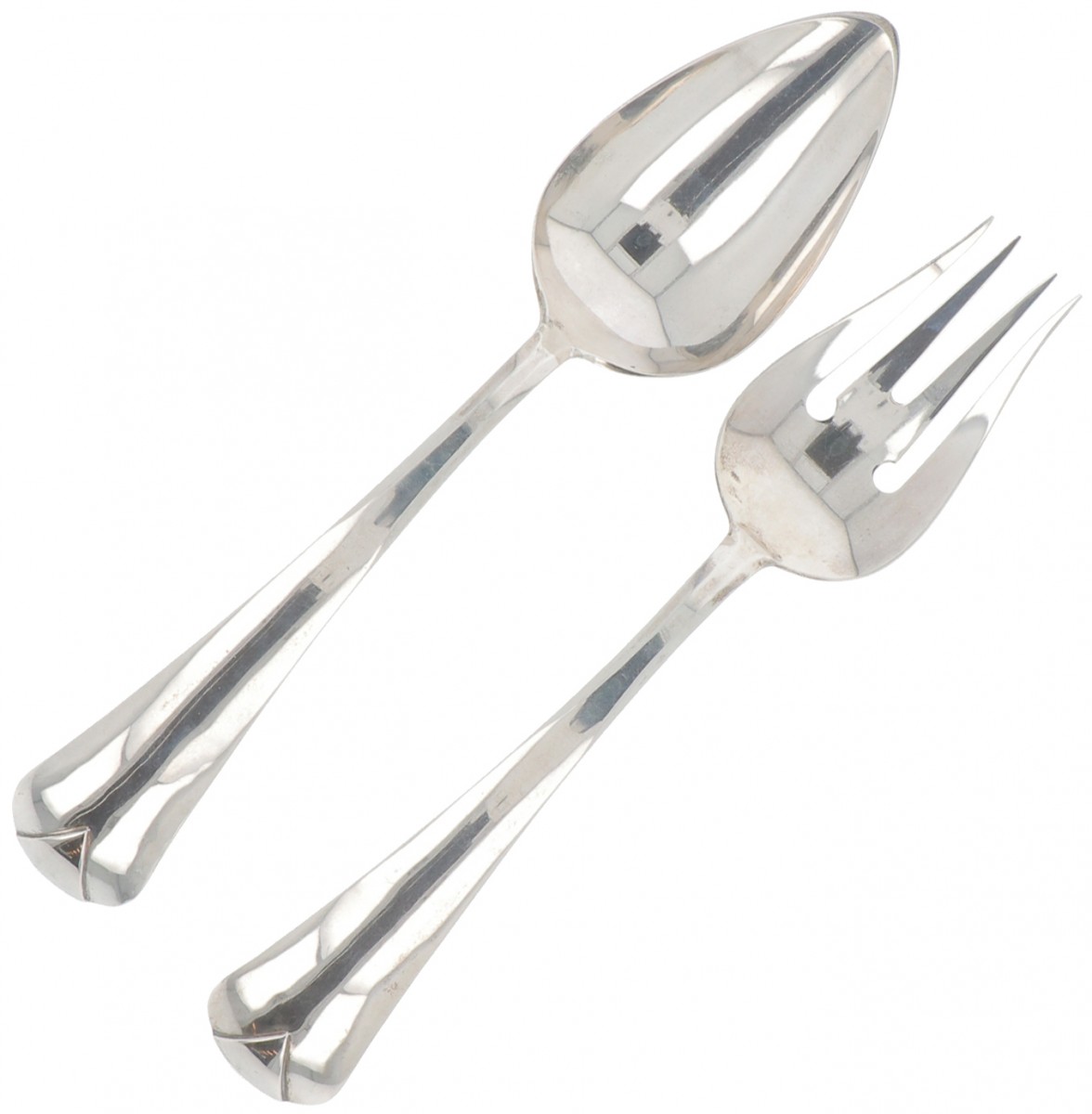 Salad servers silver.