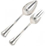 Salad servers silver.