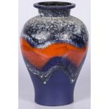 A "West Germany" blue and orange glazed "lava lamp", 2nd half 20th century.