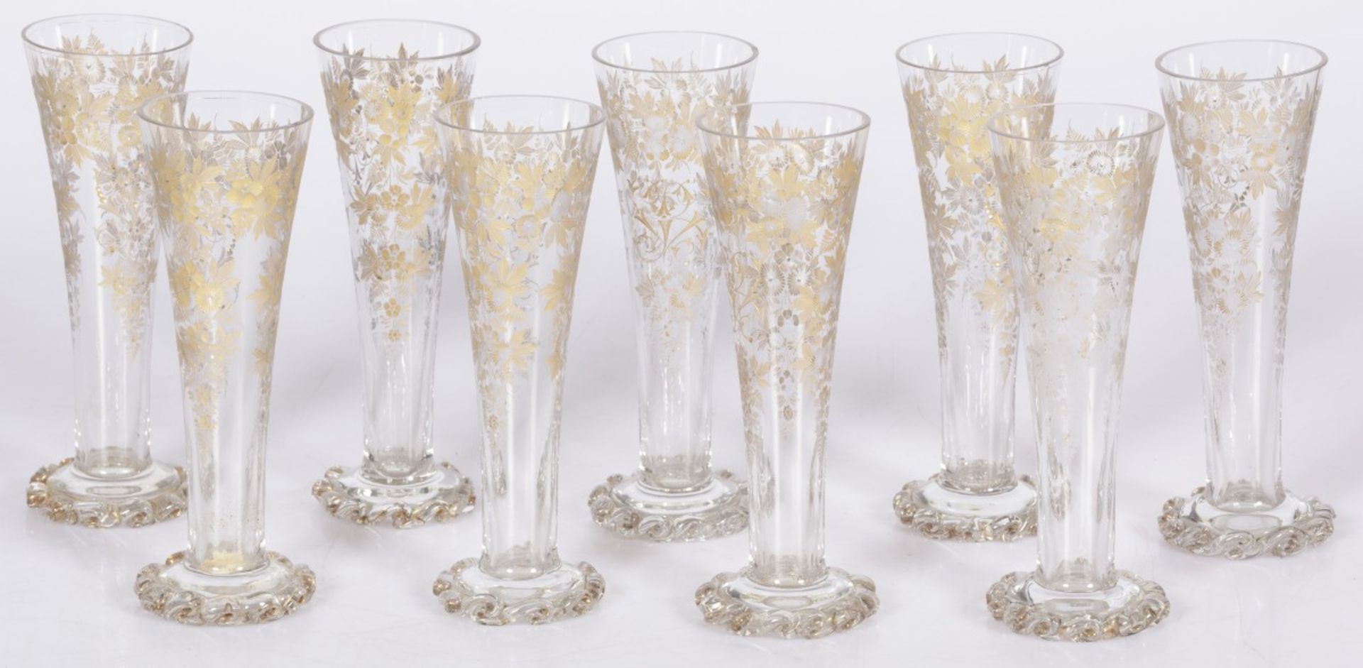 A set of (8) crystal cut glasses, 1st half 20th century.