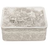 Biscuit tin silver.