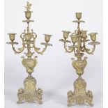 A set of (2) ZAMAC cast candelabras, ca. 1900