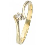 Yellow gold solitaire ring set with approx. 0.04 ct. diamond - 14 ct.
