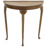 A Queen-Anne style demi-lune side table, 20th century.