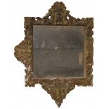 A carved pine wooden baroque style mirror frame, Belgium, late 19th century.