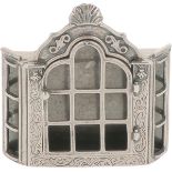 Miniature wall display cabinet silver.